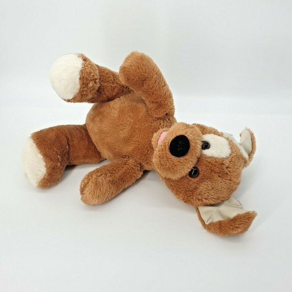 Build-A-Bear Puppy Dog Plush Cleaned Sanitized White Eye Patch Tongue Toy Brown - Picture 10 of 12